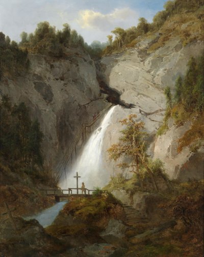 The Waterfall at the Dead Woman Between Mürzsteg and Frein by Joseph Brunner